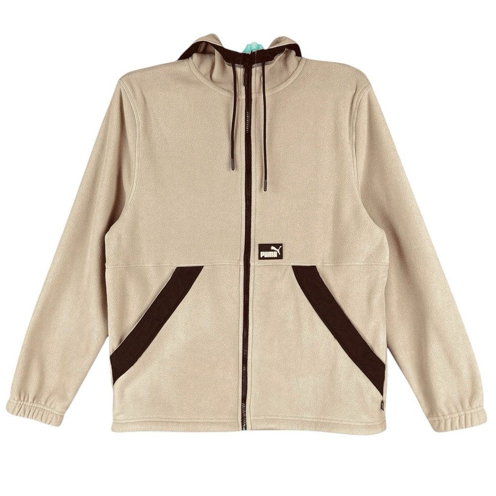 Puma Men's Oak Polar Fleece Hooded Jacket Size M Full Zip Cozy Warm NWT $110.00